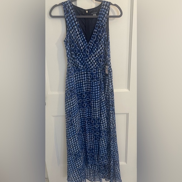 Tommy Hilfiger High-Low Maxi Chiffon Dress, Sz 2 - Picture 3 of 4